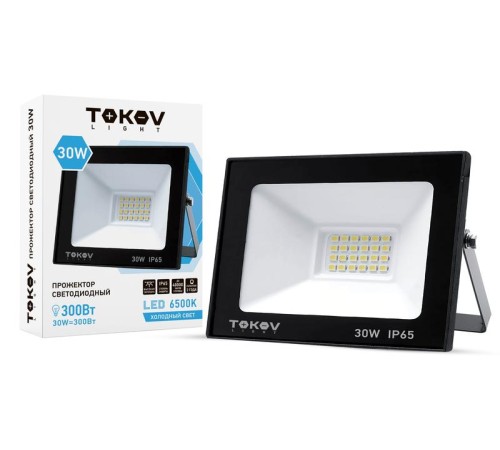 Прожектор светодиодный 30Вт 1700лм 6500К IP65 черн. (TKL) TOKOV ELECTRIC TKL-FL/LED-30-6.5K-IP65 Прожектор светодиодный 30Вт 1700лм 6500К IP65 черн. (TKL) TOKOV ELECTRIC TKL-FL/LED-30-6.5K-IP65